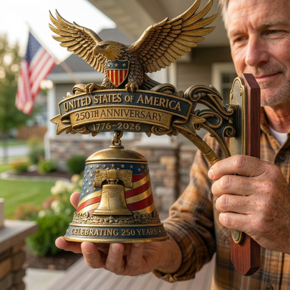 🔥Last Day 49% OFF - 🔔American Eagle 250th Anniversary Doorbell 🇺🇸 ★Handmade, Dimensions: 8''×9''×12''★