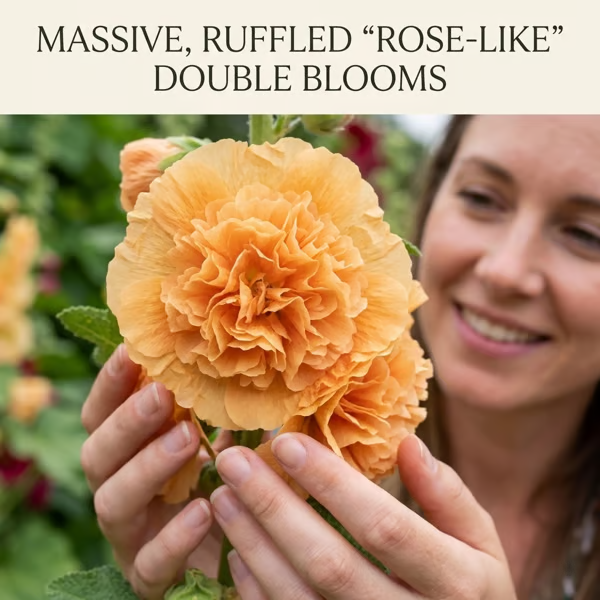 Double Hollyhock "St. Joseph's Staff" Seeds - The Sky-High Garden Masterpiece