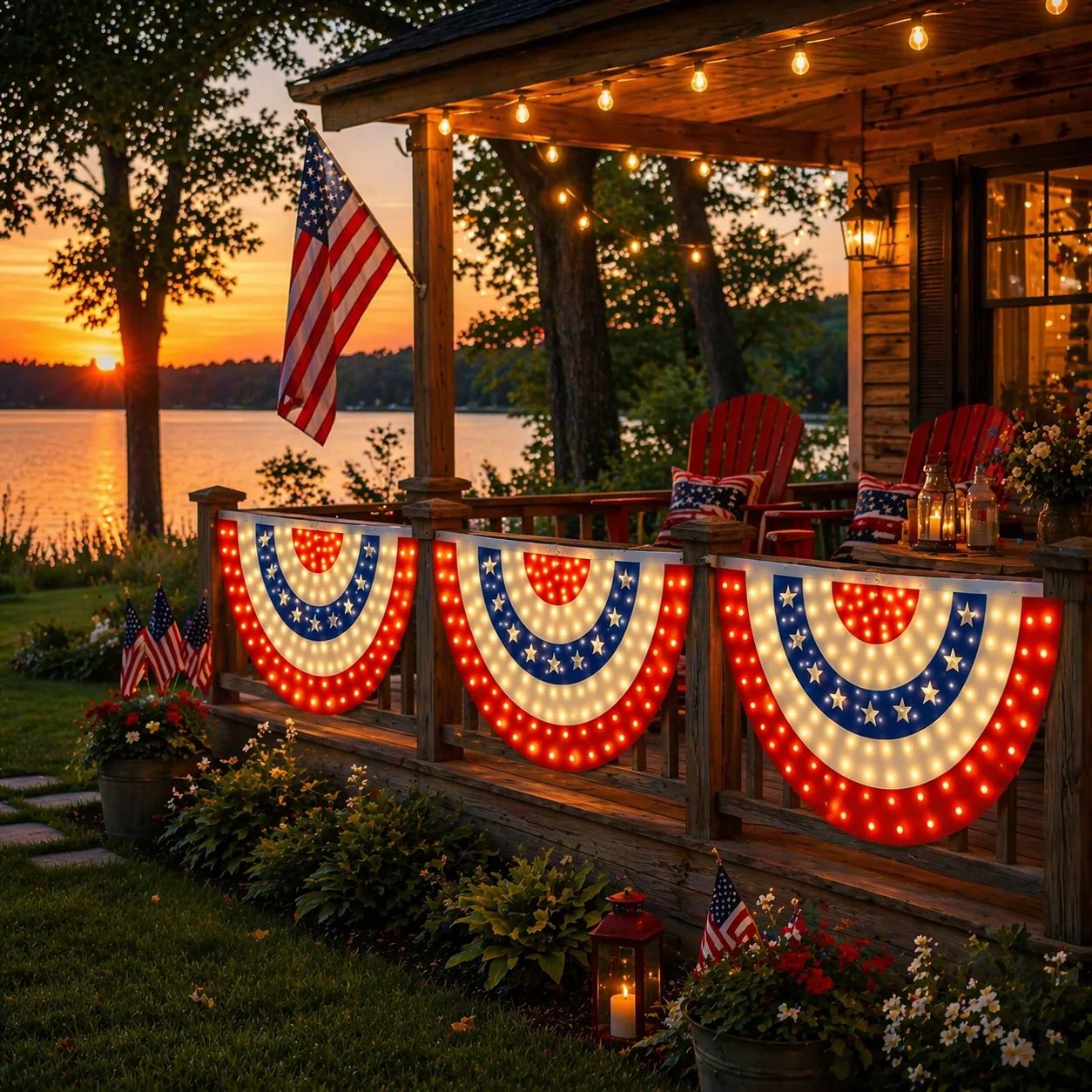 3 x 6 Ft LED Patriotic Bunting Banner for America’s 250th