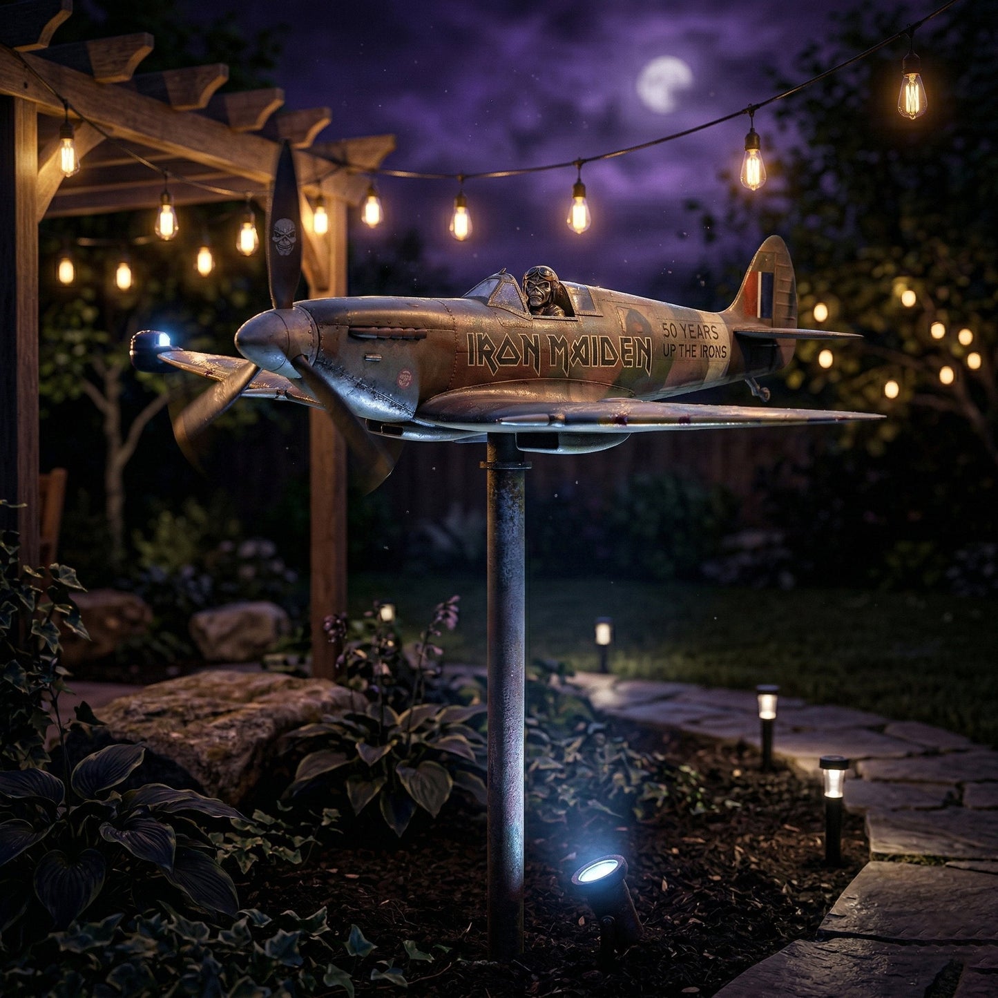 Remembrance-Themed Metal Garden Wind Twirler