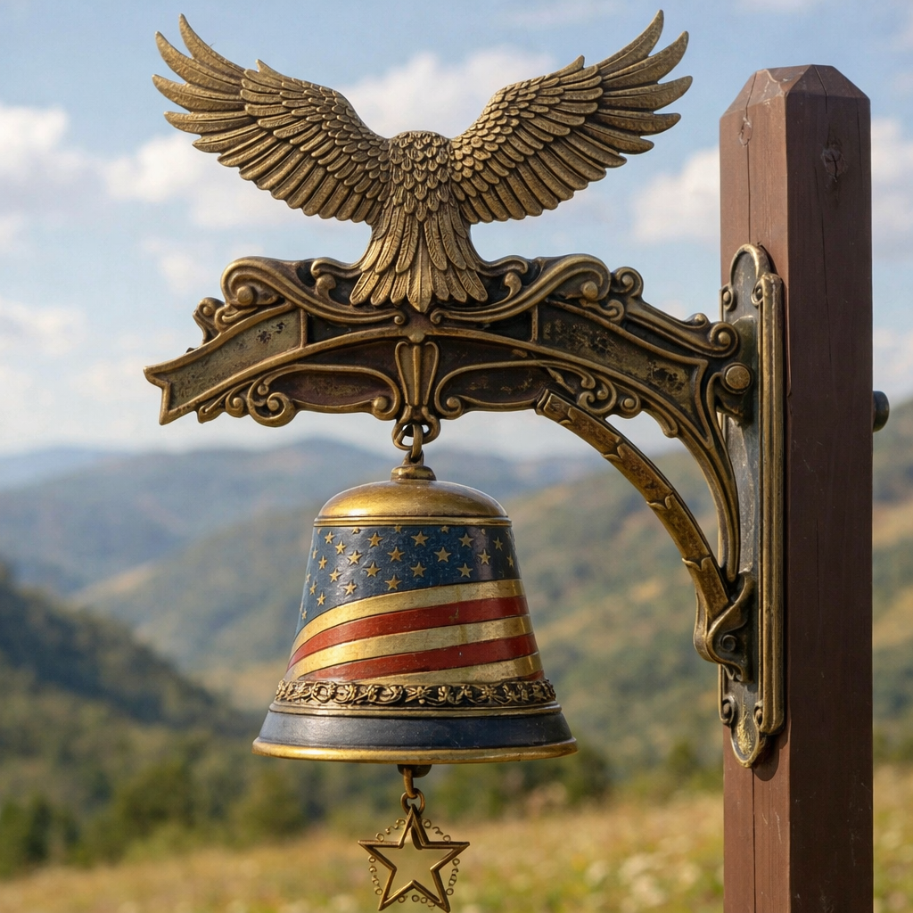 🔥Last Day 49% OFF - 🔔American Eagle 250th Anniversary Doorbell 🇺🇸 ★Handmade, Dimensions: 8''×9''×12''★