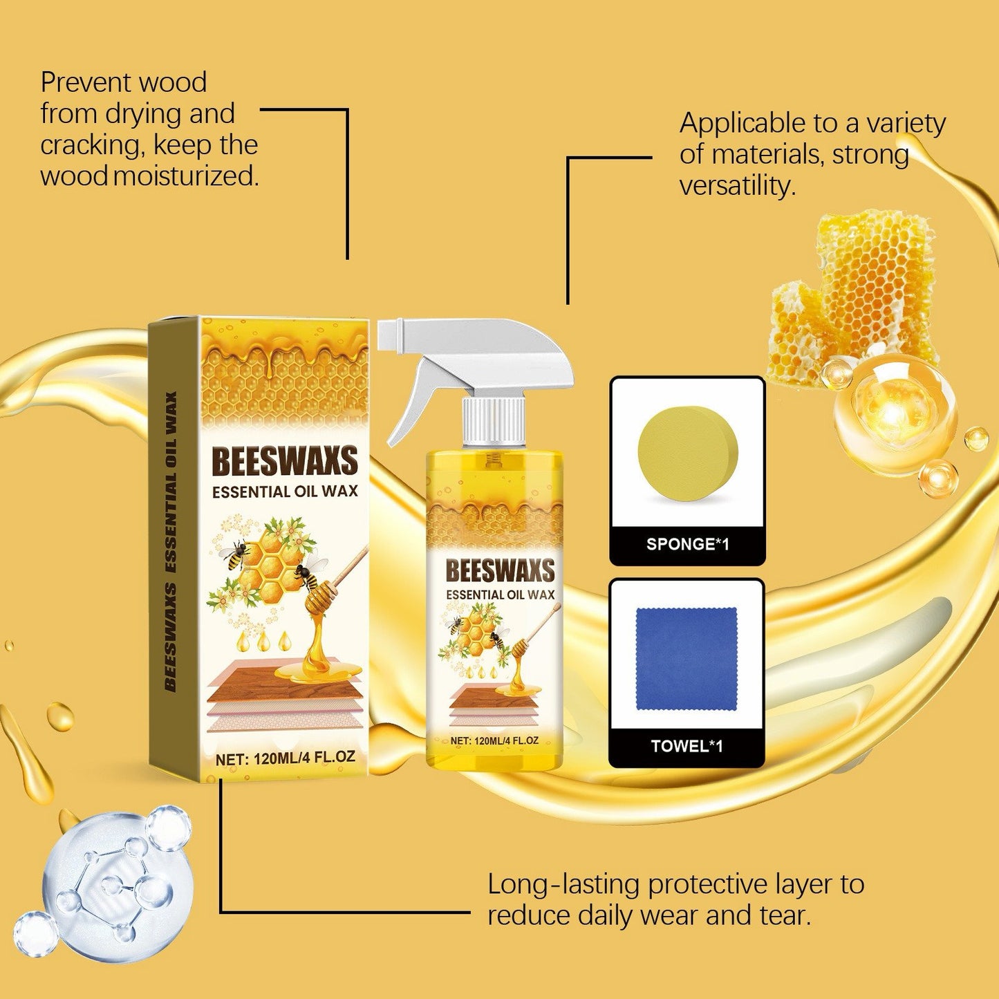 🔥Last Day 70% OFF🐝 Natural Beeswax Repairing and Care Spray