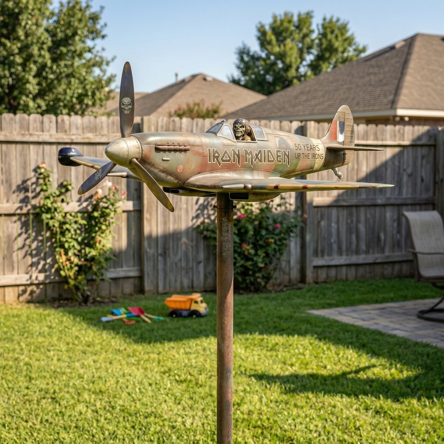 Remembrance-Themed Metal Garden Wind Twirler