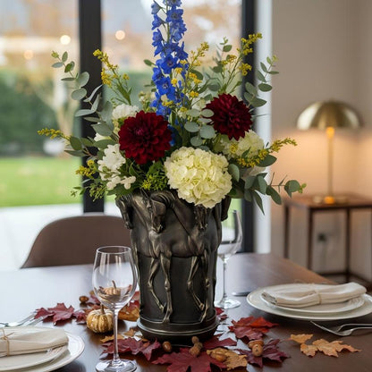 Horse Flower Vase: Marble Powder Sculpture