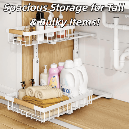 C-Shaped Under Sink Organizer with 2-Tier Sliding Drawers🚰