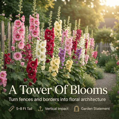 Double Hollyhock "St. Joseph's Staff" Seeds - The Sky-High Garden Masterpiece