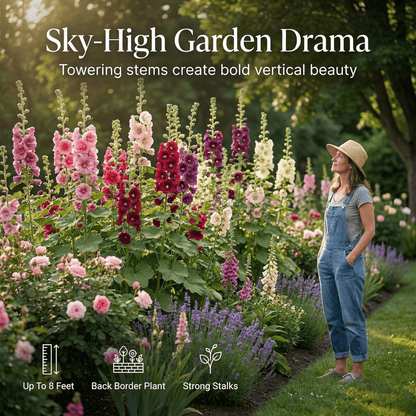 Double Hollyhock "St. Joseph's Staff" Seeds - The Sky-High Garden Masterpiece