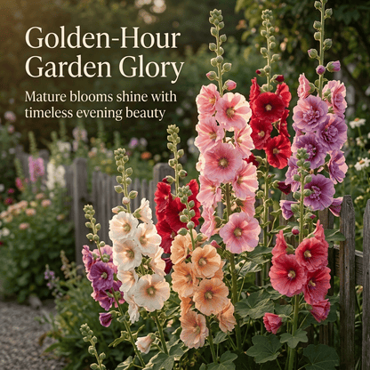 Double Hollyhock "St. Joseph's Staff" Seeds - The Sky-High Garden Masterpiece