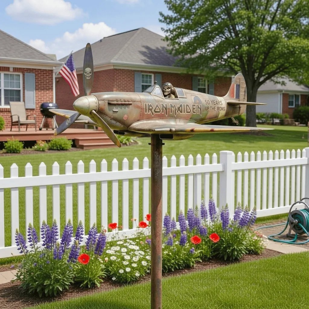 Remembrance-Themed Metal Garden Wind Twirler