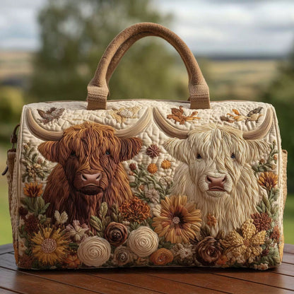 🐮💖Highland Cow Quilted Duffle Bag