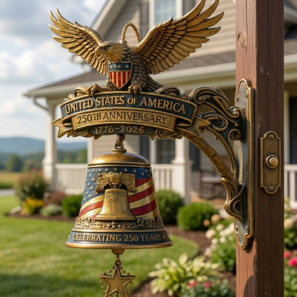 🔥Last Day 49% OFF - 🔔American Eagle 250th Anniversary Doorbell 🇺🇸 ★Handmade, Dimensions: 8''×9''×12''★