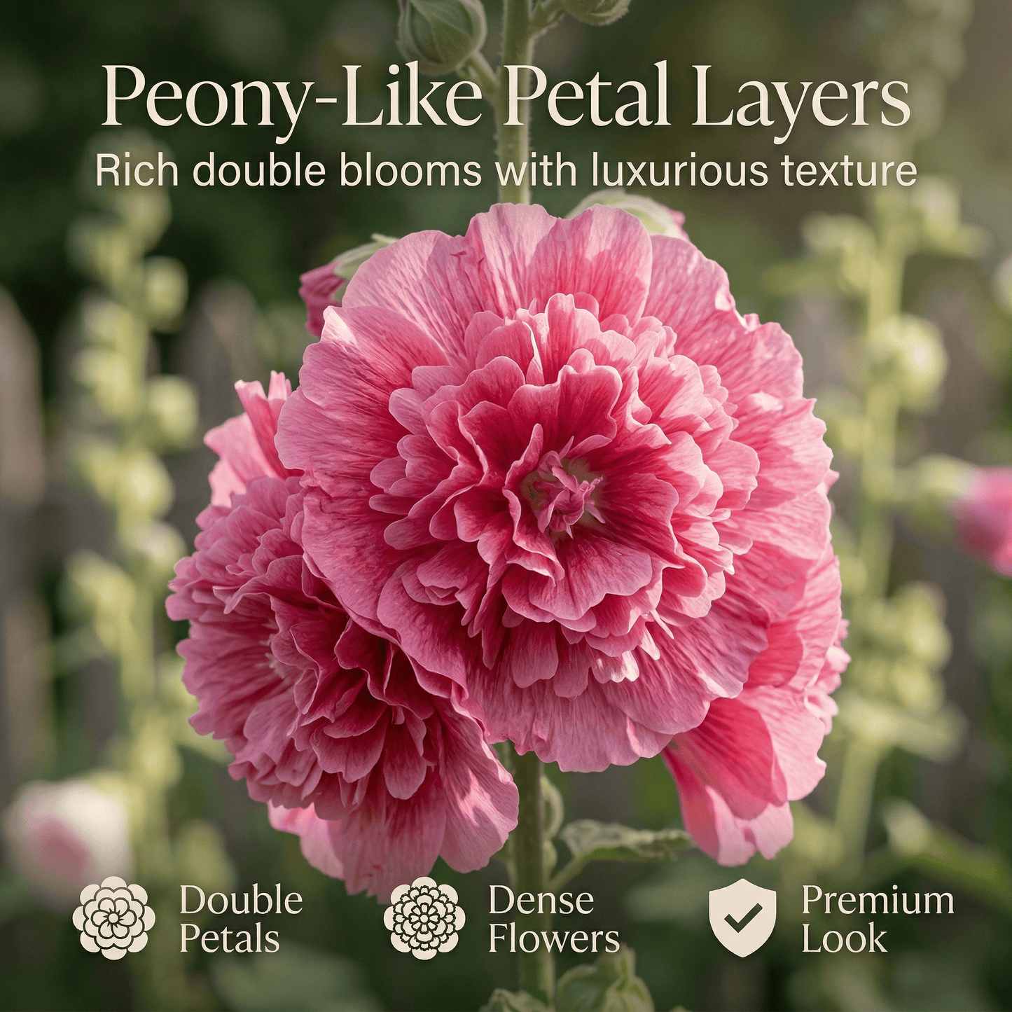 Double Hollyhock "St. Joseph's Staff" Seeds - The Sky-High Garden Masterpiece