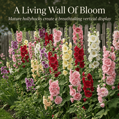 Double Hollyhock "St. Joseph's Staff" Seeds - The Sky-High Garden Masterpiece